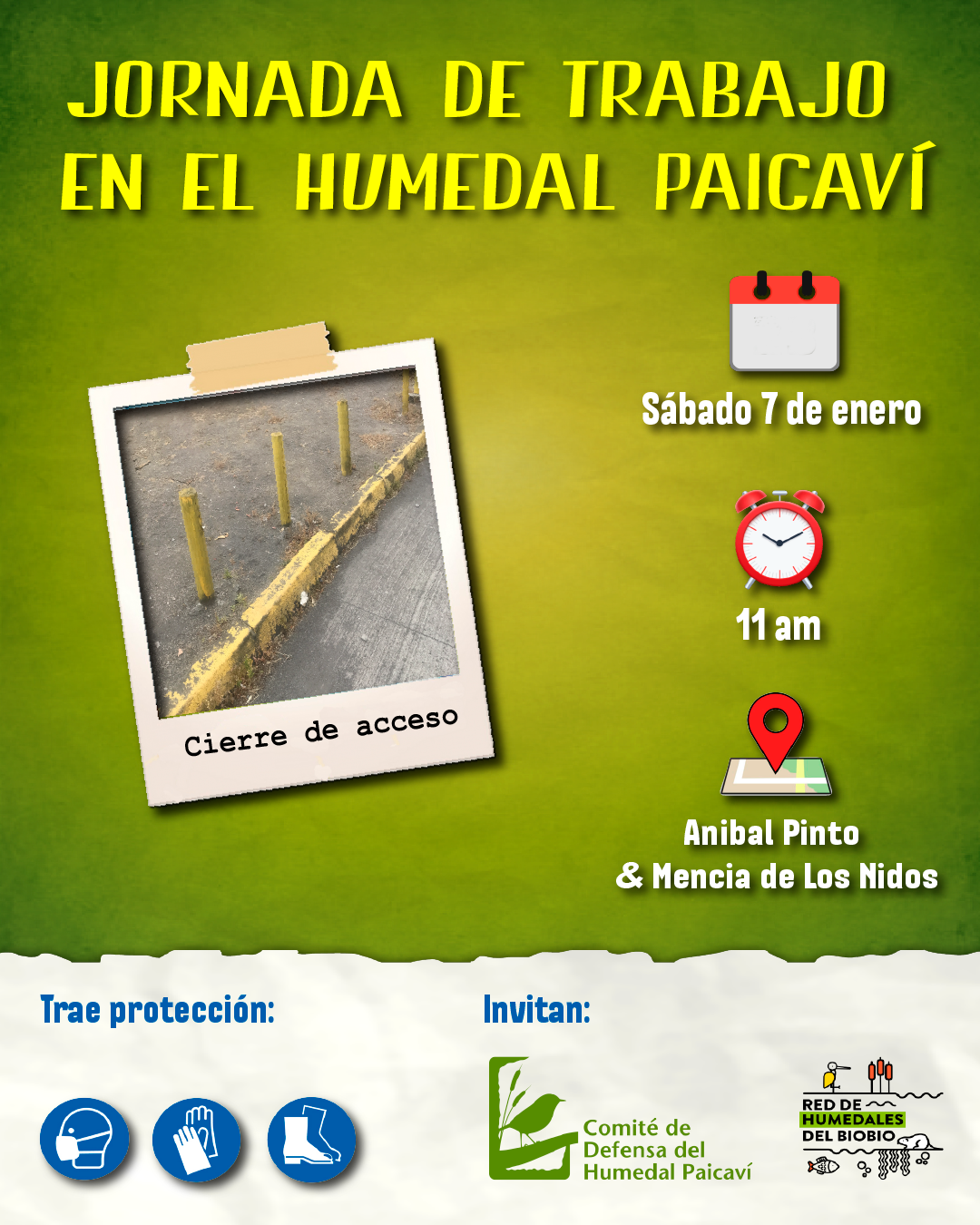 Jornada de trabajo en el Humedal Paicaví