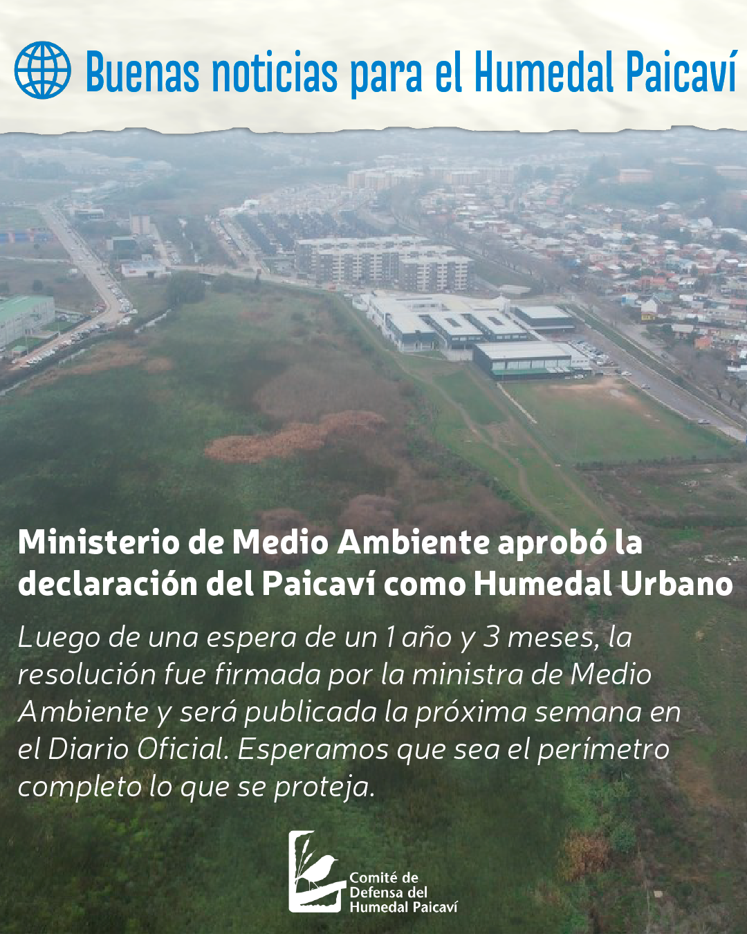 Ministerio de Medio Ambiente aprobó la declaración del Paicaví como Humedal Urbano