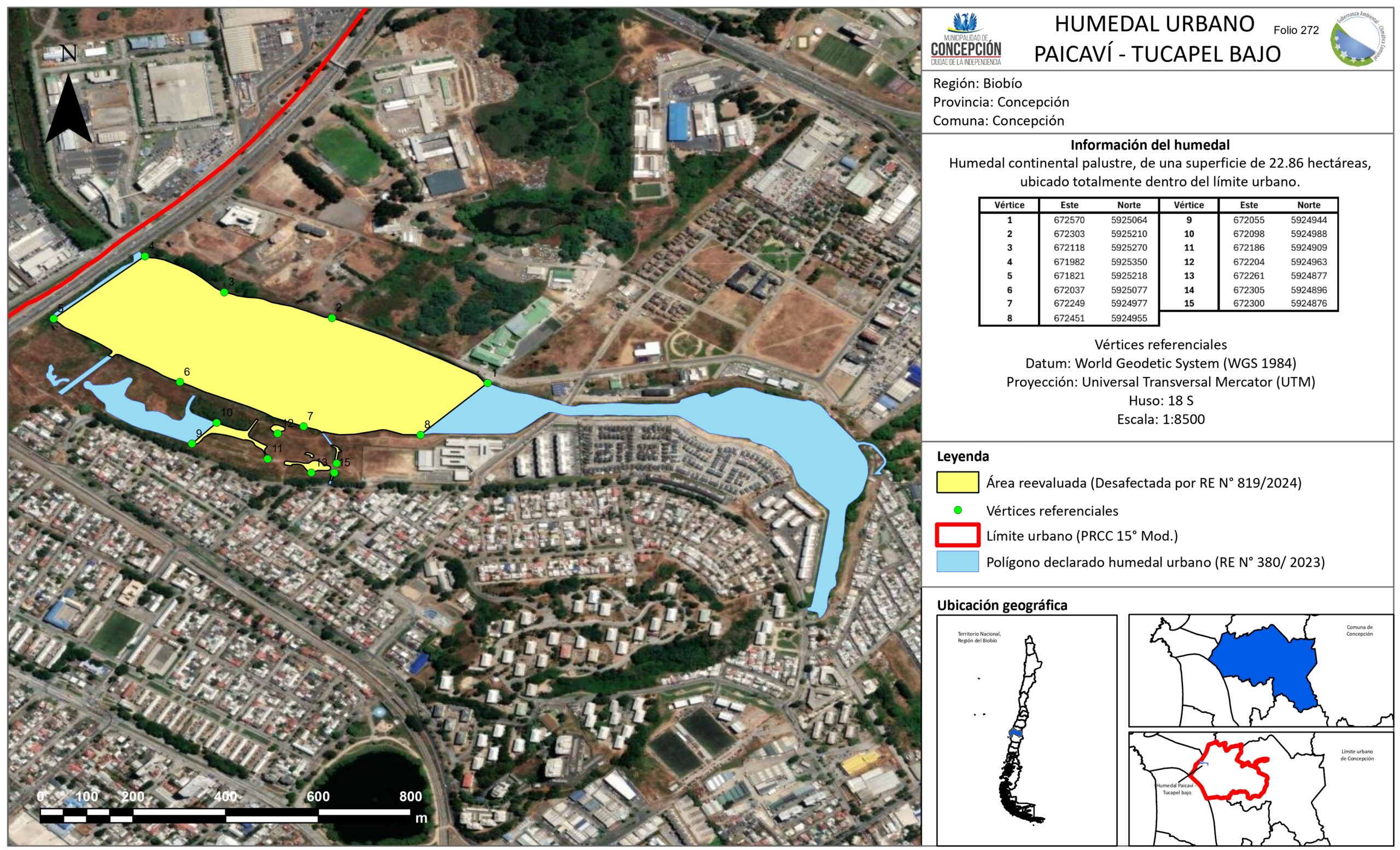 Ministerio del Medio Ambiente publica mapa de la propuesta de 2da Declaratoria de Humedal Urbano para el Humedal Paicaví